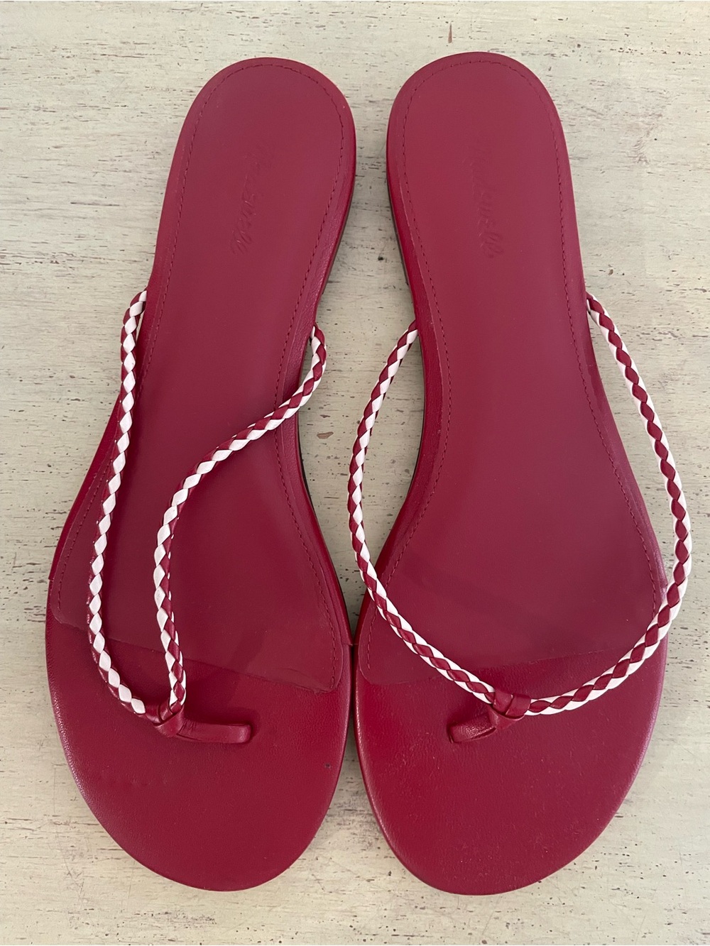 Madewell The Iggy Braided Thong Sandal Bright Ember Multi Size 8 1/2 $98 0A555 - Picture 5 of 6